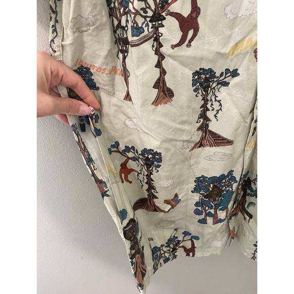 New BAJA LLAMA Treehouse 7-SEAS Button Up Short Sleeve Shirt Size Medium - Picture 6 of 6